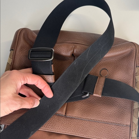 Coach C9366 Thompson Small map bag Jacquard varsity strip leather messenger - Picture 15 of 15